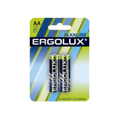 Ergolux Батарейка пальчиковая АА Alkaline BL2 LR6 (LR6 BL-2) 1.5B/ 2шт *10