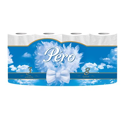 Туалетная бумага Pero MIX 3сл 8рул*12 16,3м  Белый цвет