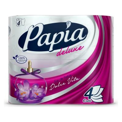 PAPIA Туалетная бумага "Delux дол вита" 4сл 4рул*14