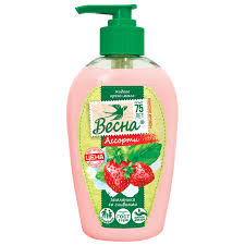 Мыло туалетное жидкое крем-мыло 'ВЕСНА Ассорти' земляника со сливками , 280г, ном.5099