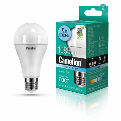 Camelion Эл.лампа светодиодная LED13-А60/845/E27 (13Вт 220В)
