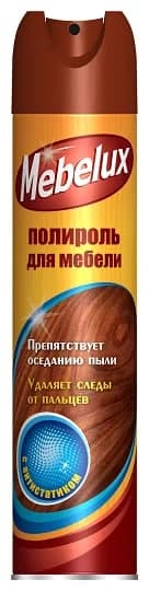 Полироль для мебели Mebelux для любых поверхностей с антистатиком 300мл