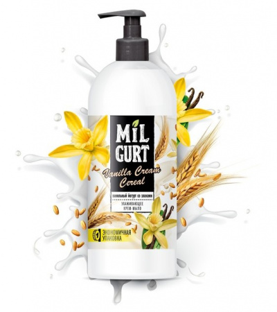 Жидкое крем-мыло MILGURT ванильный йогурт со злаками 860 г., ном.5192