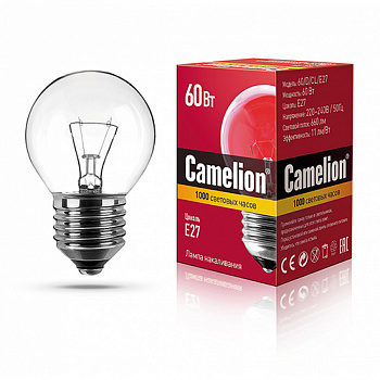 Camelion Эл.лампа накаливания 60/D/CL/E27 сфера