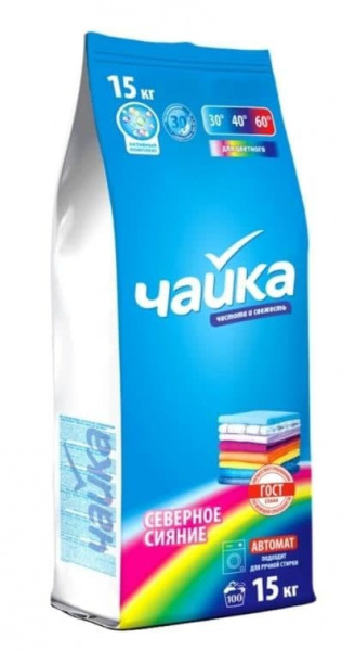 Чайка СМС автомат 15кг Северное сияние (для цветных)