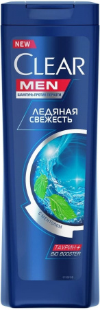 CLEAR Шампунь Муж. Ледяная свежесть с ментолом  400мл