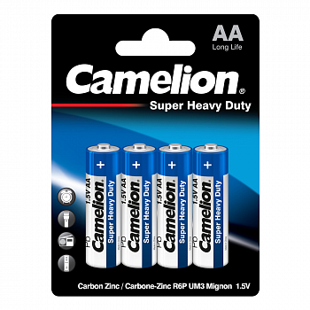 Camelion Батарейка R6P-BP4B Blue 1.5B (AA) 4шт *12 /3215