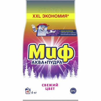Миф Стиральный порошок автомат 3в1 "Свежий цвет" 6кг