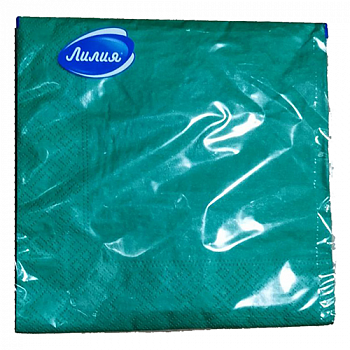 Салфетки Лилия Зеленый 2сл 33х33 20 листов 15 в тр.уп. Зеленый