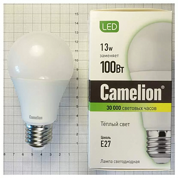 Camelion Эл.лампа светодиодная LED13-А60/830/E27 (13Вт 220В)