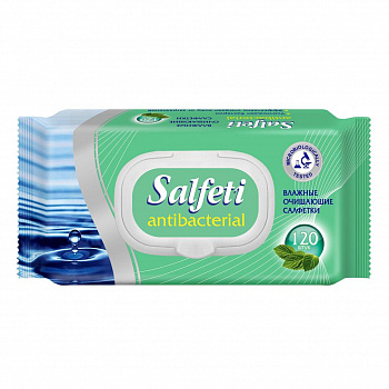 Salfeti antibacterial №120 Влажные салфетки с пластиковым клапаном очищающие 30646