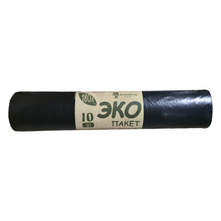 ЭКО Мешки мусорные 180л. повышенной прочности 90см*105см, ПВД, черные (10шт/рул) (16рул/упак)