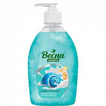 ВЕСНА Крем-мыло жидкое туалетное Ассорти "Морские минералы и соевое молочко" 850 гр с дозатором 5237