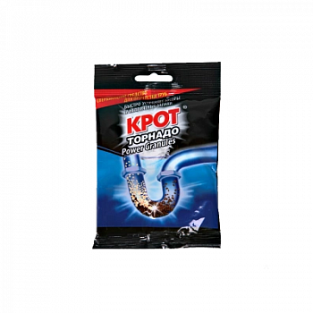 КРОТ ТОРНАДО Средство для прочистки канализационных труб (пакет) 90 гр шоубокс *12