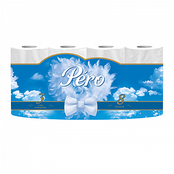 Туалетная бумага Pero MIX 3сл 8рул*12 16,3м  Белый цвет