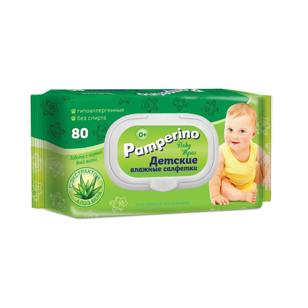 Pamperino №80 Влажные салфетки детские с пластик.клапаном 15308