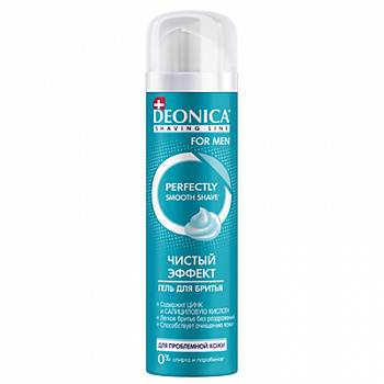 DEONICA FOR MEN Гель для бритья Чистый эффект, 200 мл *6 /11-054