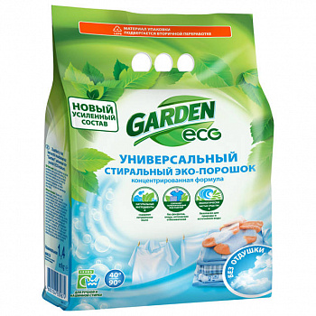 Garden ECO Стиральный порошок для цветных тканей "COLOR " (без отдушки) 1400 г (флоу-пак)  /25-024