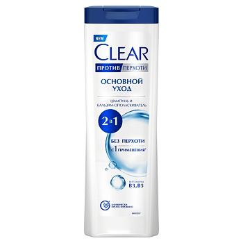 CLEAR Шампунь женский "2в1 Основной уход"  380мл /12