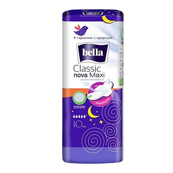 BELLA Classic Женские гигиенические прокладки "Nova Maxi Dry" (10шт)