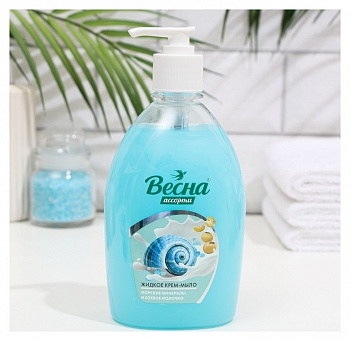 ВЕСНА Крем-мыло жидкое туалетное Ассорти "Морские минералы и соевое молочко" 500 гр ном.5222