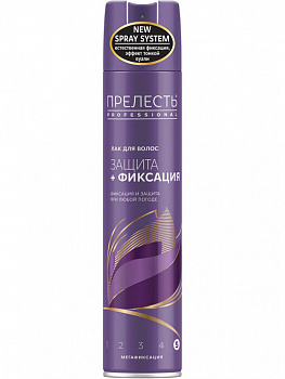Прелесть Professional Лак для волос "Защита" мегафиксация 300 см3 NEW! (С)*/12  /20-009