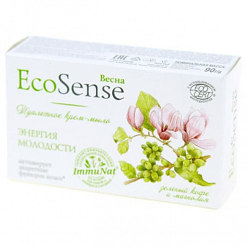 ВЕСНА Мыло туалетное твердое Ecosense "Зелёный кофе и магнолия" 90г. ном.6155