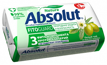 ABSOLUT Мыло туалетное твердое FitoGuard "Белый чай и масло оливы" 90гр ном.6162/72