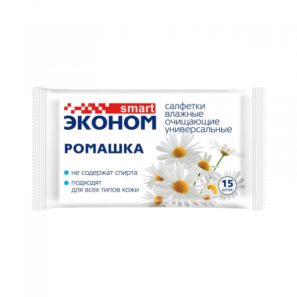 Smart эконом №15 Влажные салфетки Ромашка 30027