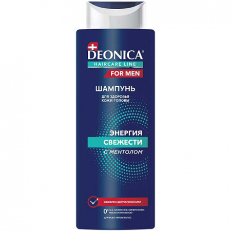 DEONICA FOR MEN Шампунь для волос  Энергия свежести, 380 мл
