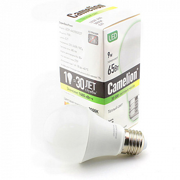 Camelion Эл.лампа светодиодная LED9-А60/830/E27 (9Вт 220В)