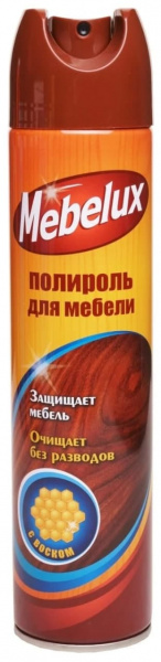 Полироль для мебели Mebelux для любых поверхностей с воском 300мл