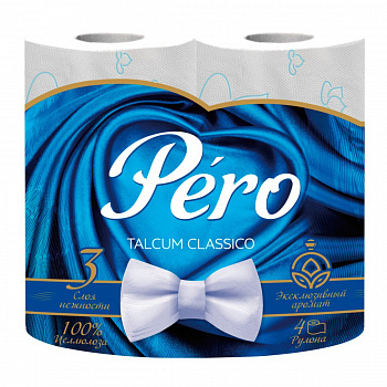Туалетная бумага Pero CLASSIC BLUE 12 в тр.уп.,белый цвет 15гр