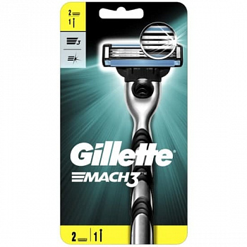 Gillette MACH 3 Бритва с 2 сменными кассетами