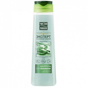 Чистая Линия Шампунь Эксперт Гиалурон из Алоэ-Вера геля Увлажнение  400мл (12шт)