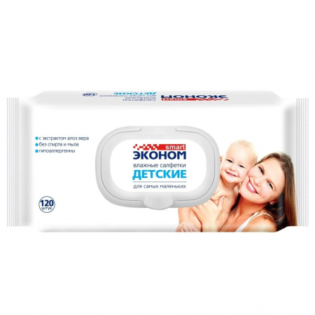 Smart эконом №120 Влажные салфетки детские 30108