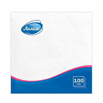 Салфетки Лилия 24х24 1сл 100 листов 42 в тр.уп. 