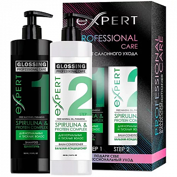 Набор "PROFESSIONAL CARE" Шампунь + Бальзам "Питание и защита" GLOSSING