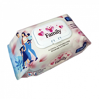 СИСТЕМА Влажные салфетки "FAMILY" 120шт /12шт/ 