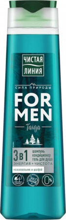 Чистая линия Шампунь МУЖ Энергия и Чистота 400мл (12шт)