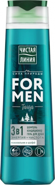 Чистая линия Шампунь МУЖ Энергия и Чистота 400мл (12шт)