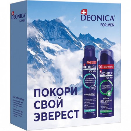 DEONICA Подарочный набор FOR MEN Невидимый (пена для бритья+ АТ спрей) 2023