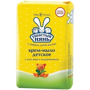 Ушастый нянь Крем-мыло 90гр. Алоэ Вера и Подорожник  10199