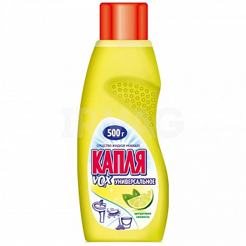 Капля Жидкое моющее средство универсальное Дом и офис "Цитрусовая свежесть" 500гр. 9021