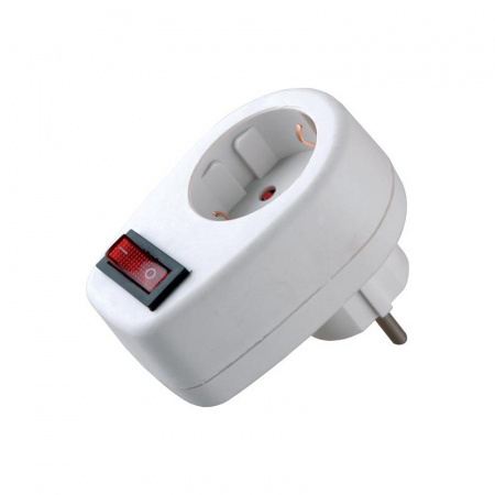 Volsten SA 1/1-ZDV белый(евророзетка-переходник 