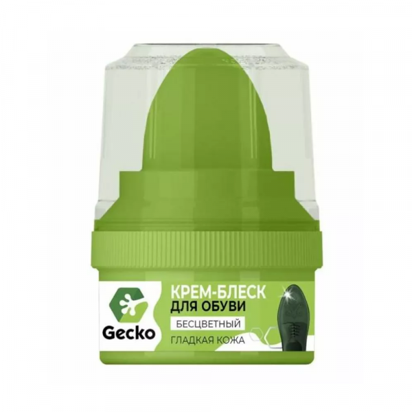GECKO Крем-блеск для обуви  Бесцветный 60 мл