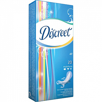 DISCREET ALL DAYS Женские гигиенические прокладки ежедневные Multiform AIR (мультиформа) 20шт 