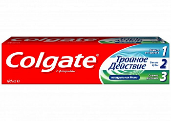 Colgate Зубная паста "Тройное действие Натуральная мята" 100мл (48шт)
