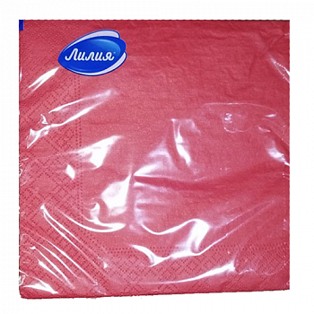 Салфетки Лилия Красный 2сл 33х33 20 листов 15 в тр.уп. Красный