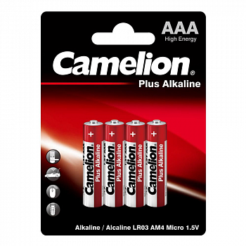 Camelion Батарейка LR03 Plus Alkaline BL-4 1.5B (AAA) 4шт *12 /7369